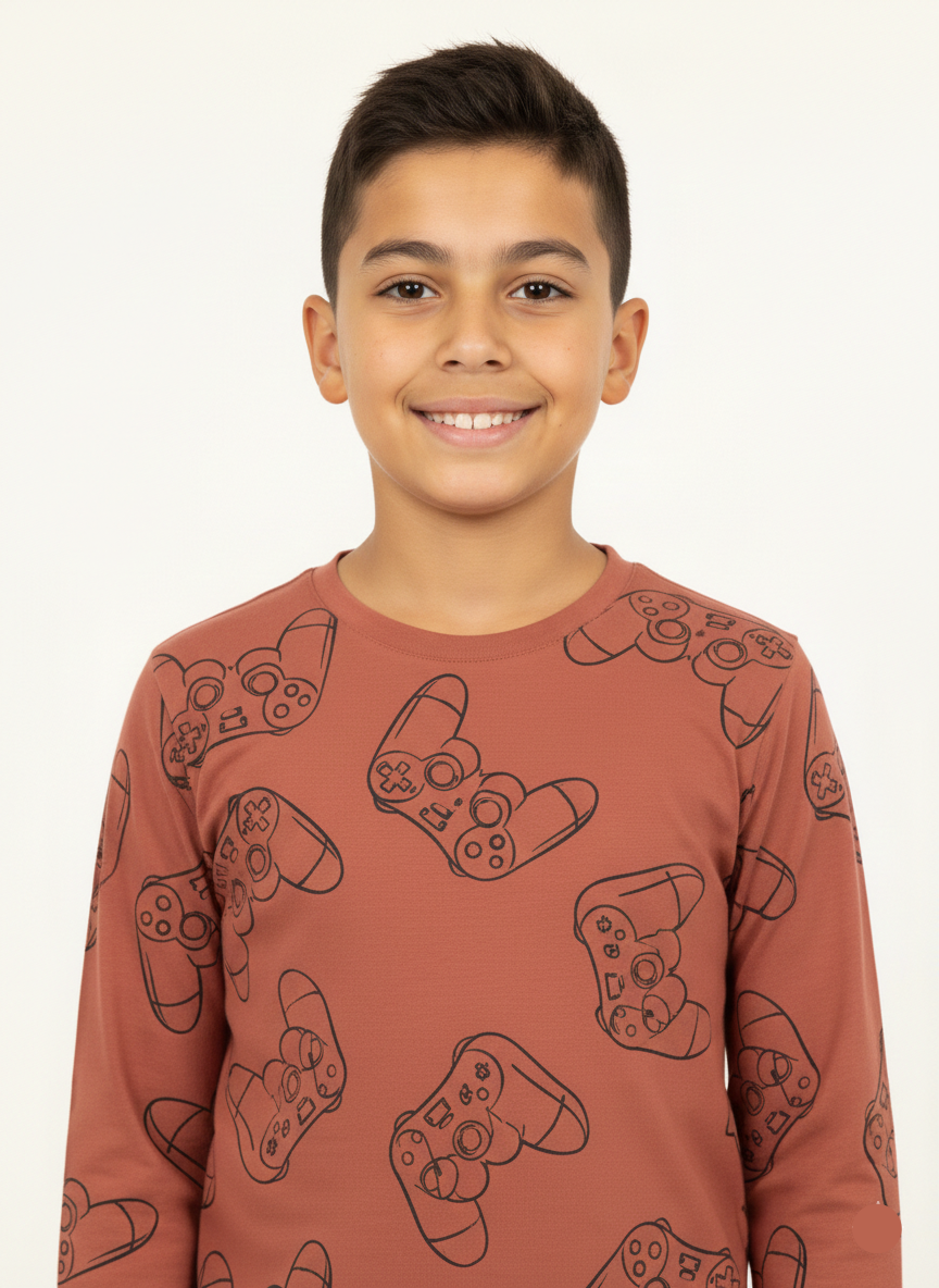 Boys Rust Gaming Theme Long Sleeve T-Shirt BT-30