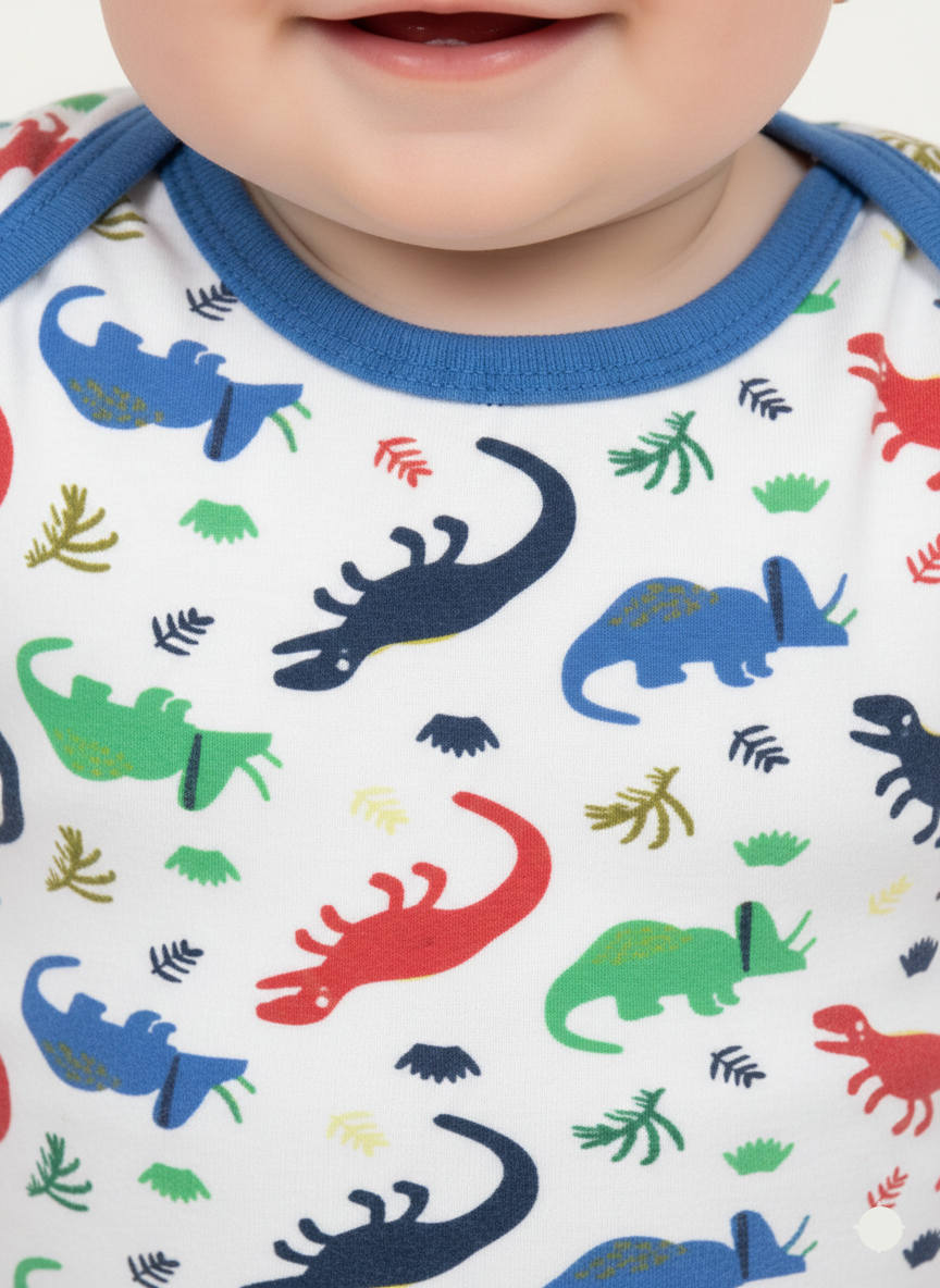 Infant Dino Print Short Sleeve Romper KR-04