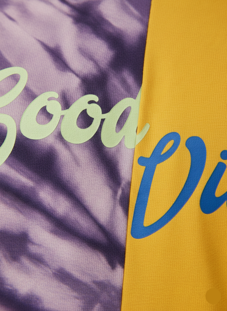 Men’s Half Sleeve Graphic T-Shirt – Yellow & Purple Tie-Dye Casual Tee - MT-08