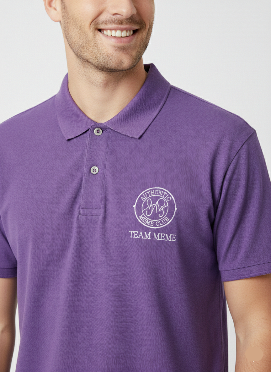 Men’s Purple Polo Shirt – Casual Half Sleeve Cotton T-Shirt - MPT- 10