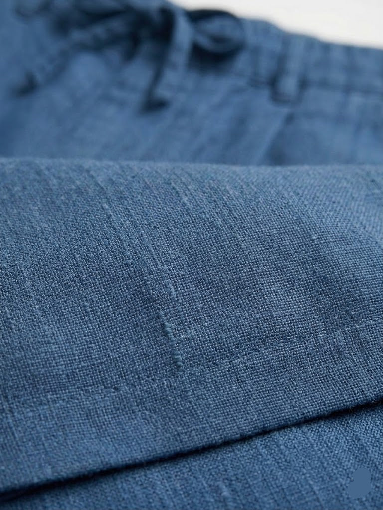 Men’s Relaxed Fit Linen Drawstring Trousers - Indigo Blue (MTR-22)
