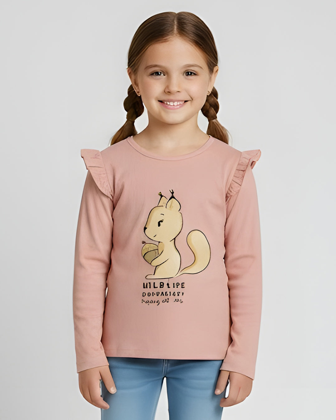 Kids Girl Full Sleeve T-shirt  (Sinsay Brand)