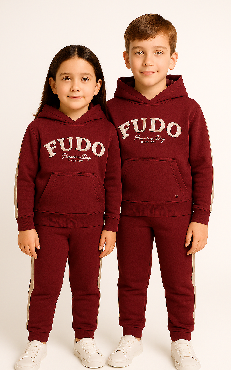 Tracksuit for Unisex in Maroon Color (Fudo Brand)