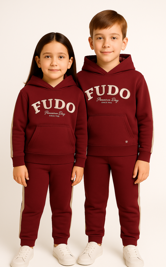 Tracksuit for Unisex in Maroon Color (Fudo Brand)