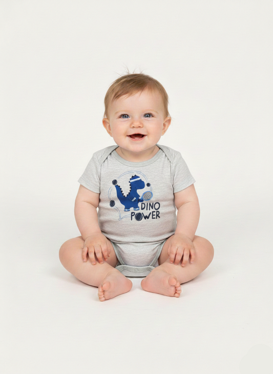 Baby Boys Dino Power Printed Cotton Bodysuit KR-02