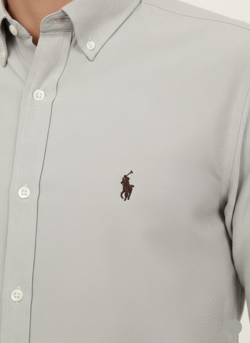 Men's Casual Shirt - Light Grey (Ralph Lauren Brand) MS-06