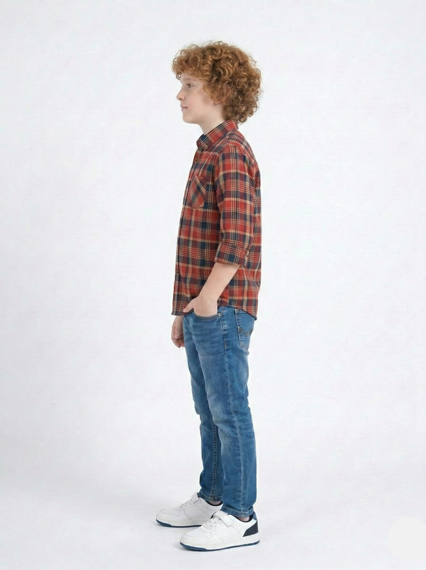 Boys Red Checkered Casual Shirt  BS-12