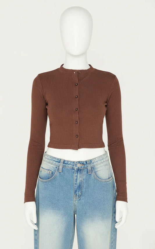 Girls Crop-Top - Brown