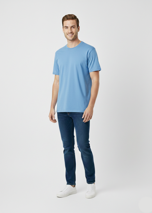 Classic Men’s Light Blue T-Shirt – Soft Cotton Casual Tee MT- 15
