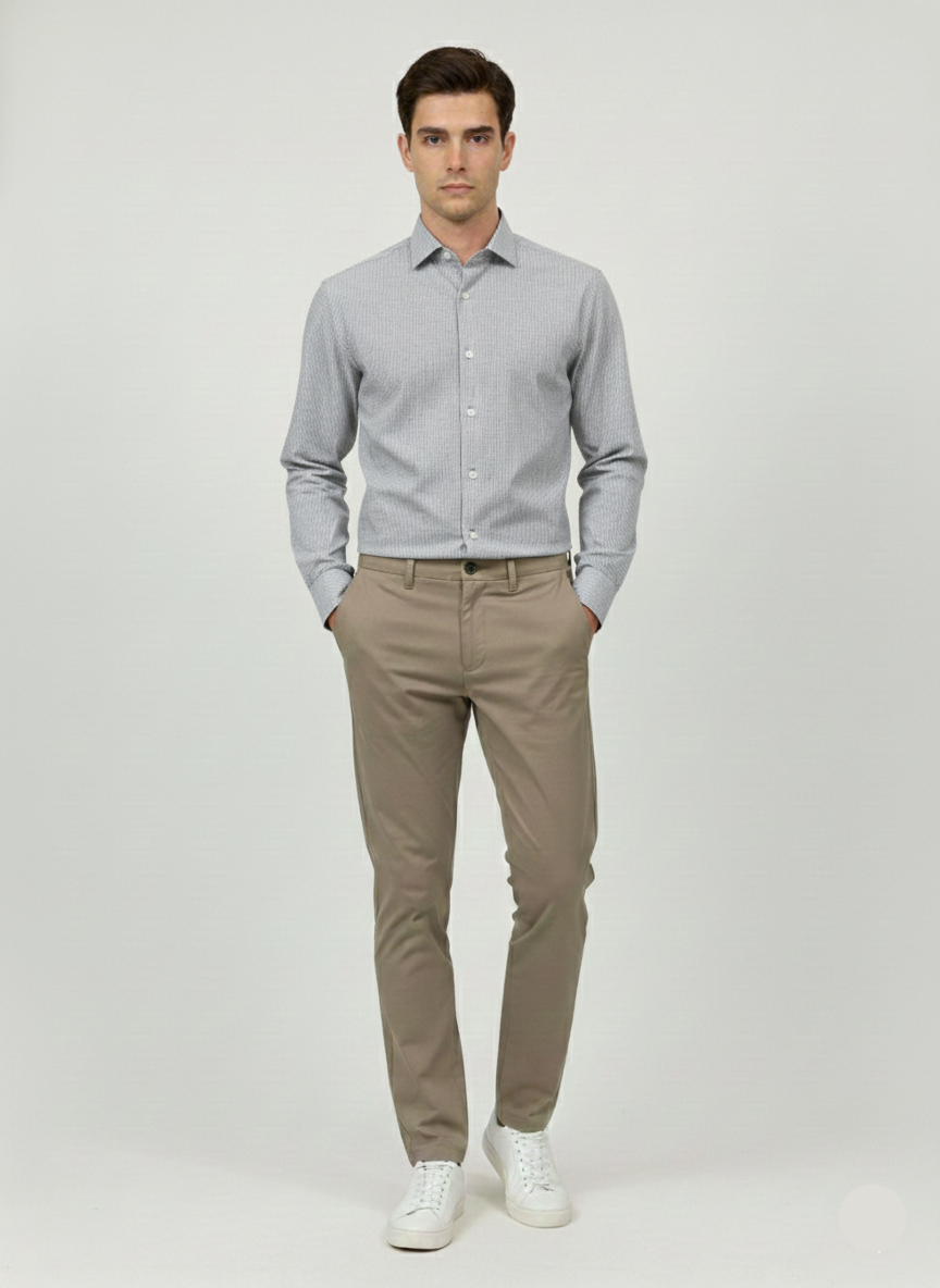 Mens Formal Shirt - Light Gray (Calvin Klein Brand)