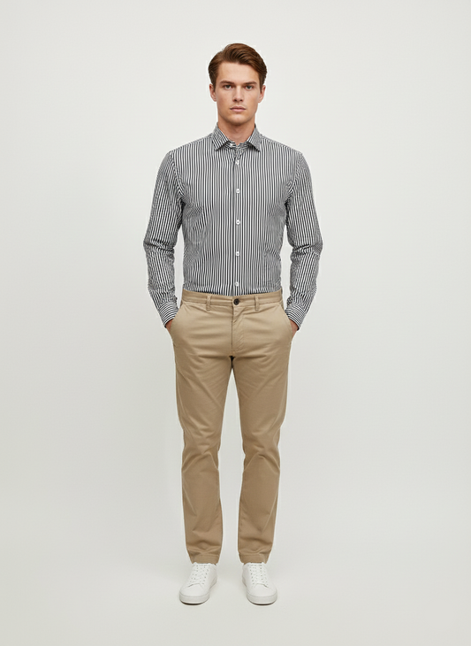 Mens Formal Shirt - Black & White (Calvin Klein Brand)