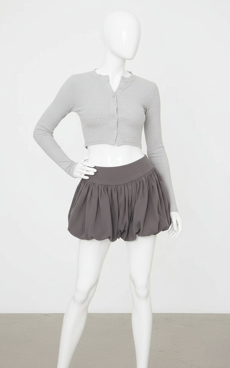 Girls Crop-Top - Light Gray