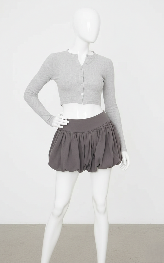 Girls Crop-Top - Light Gray