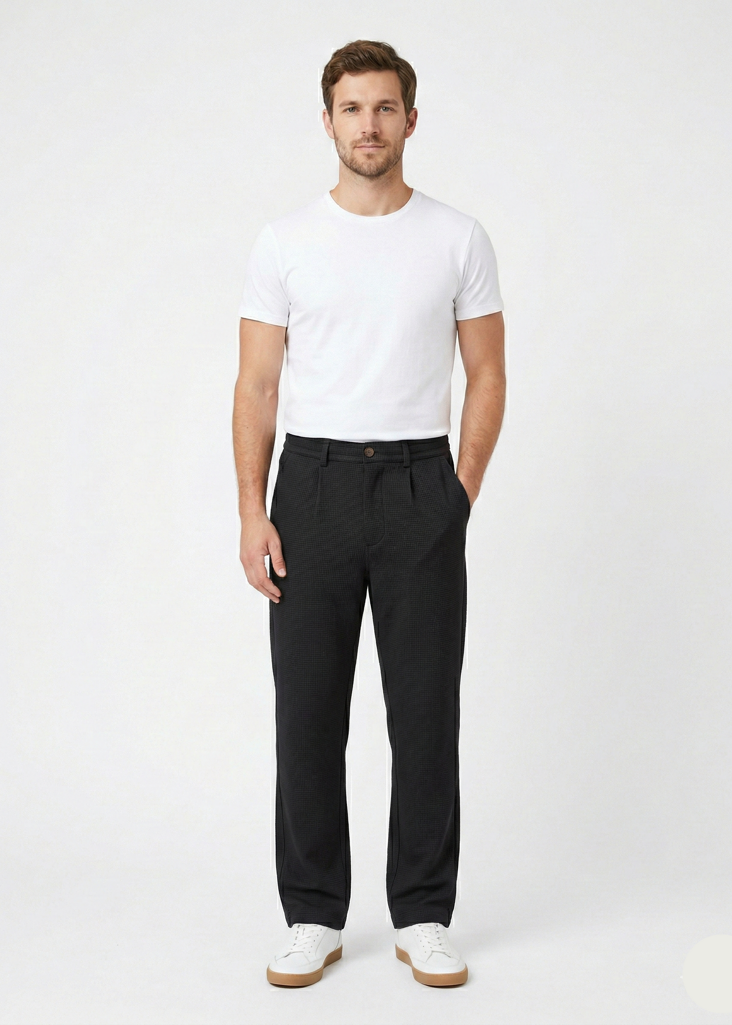 Men's Black Regular Fit Trousers MTR-08