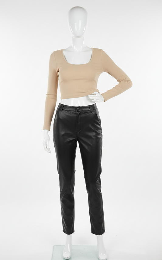 Girls Crop Top T-Shirt - Peach