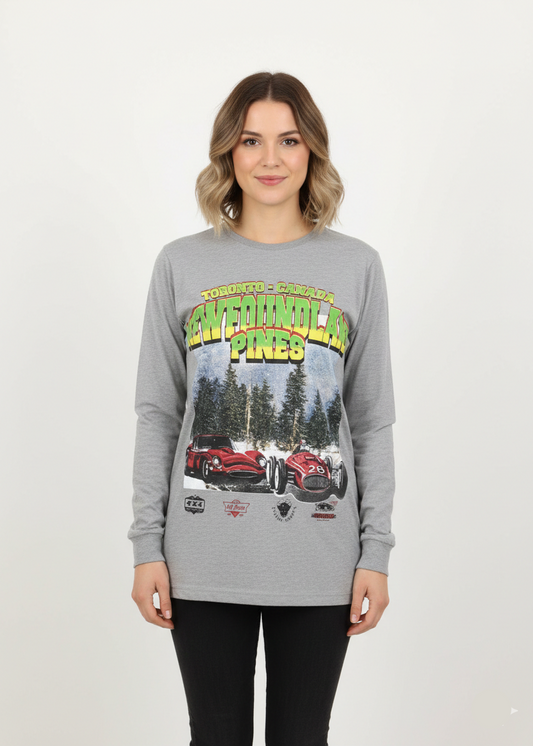 Women’s Grey Full Sleeves Graphic Printed T-Shirt  (Missguided Brand) - WT-01