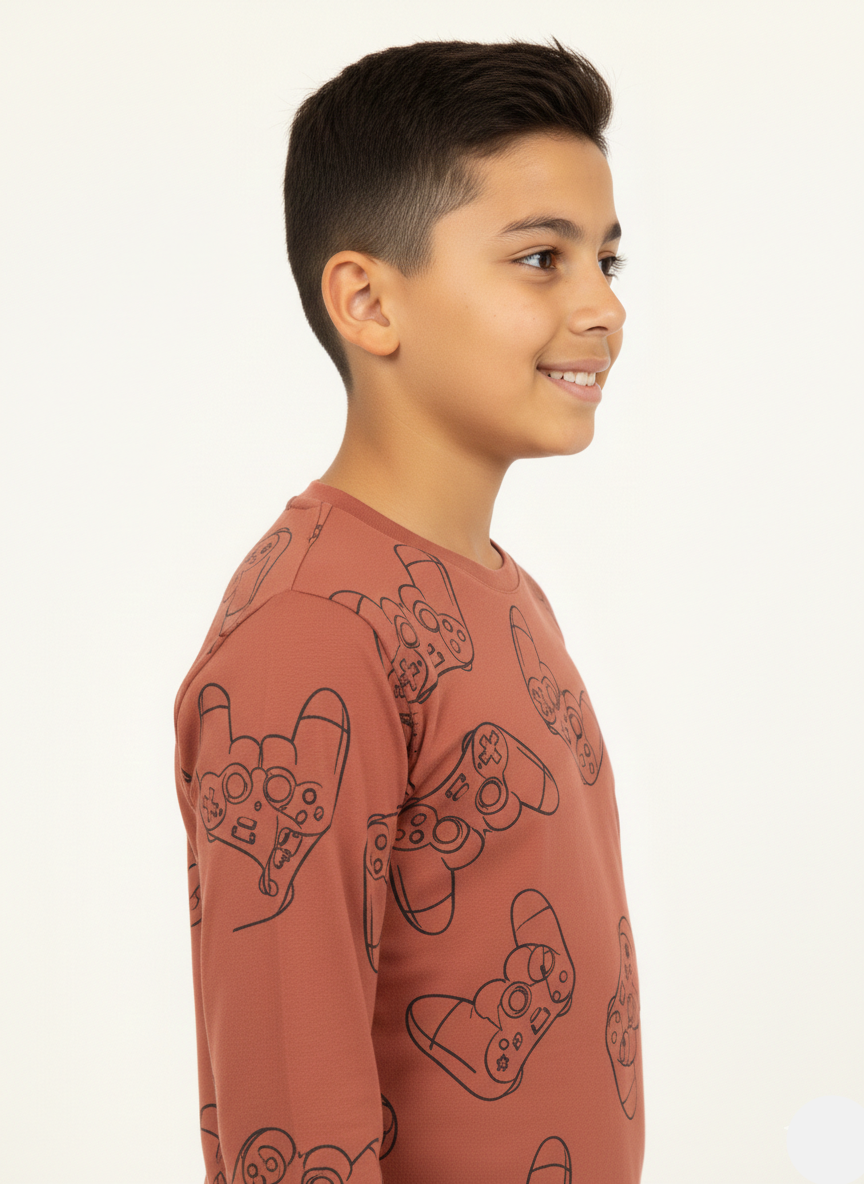 Boys Rust Gaming Theme Long Sleeve T-Shirt BT-30