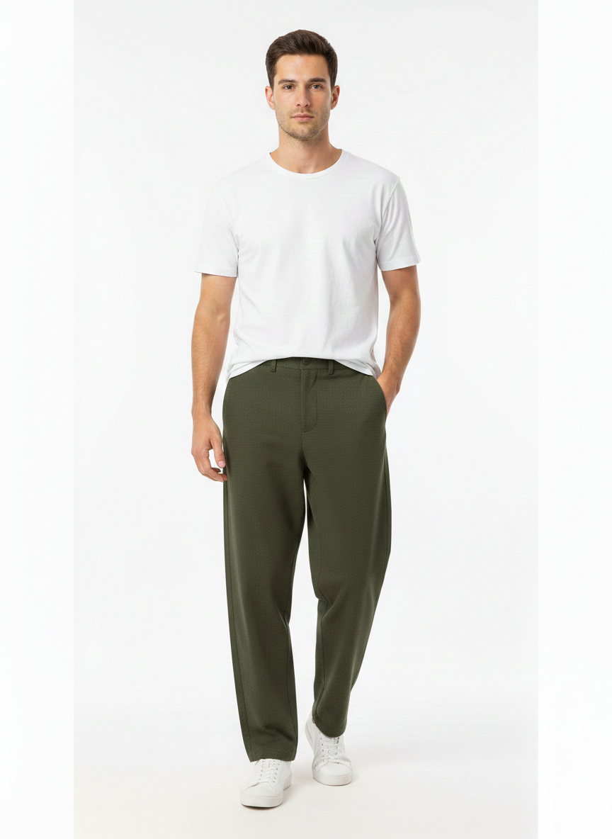 Men’s Olive Green Regular Fit Trousers MTR-13