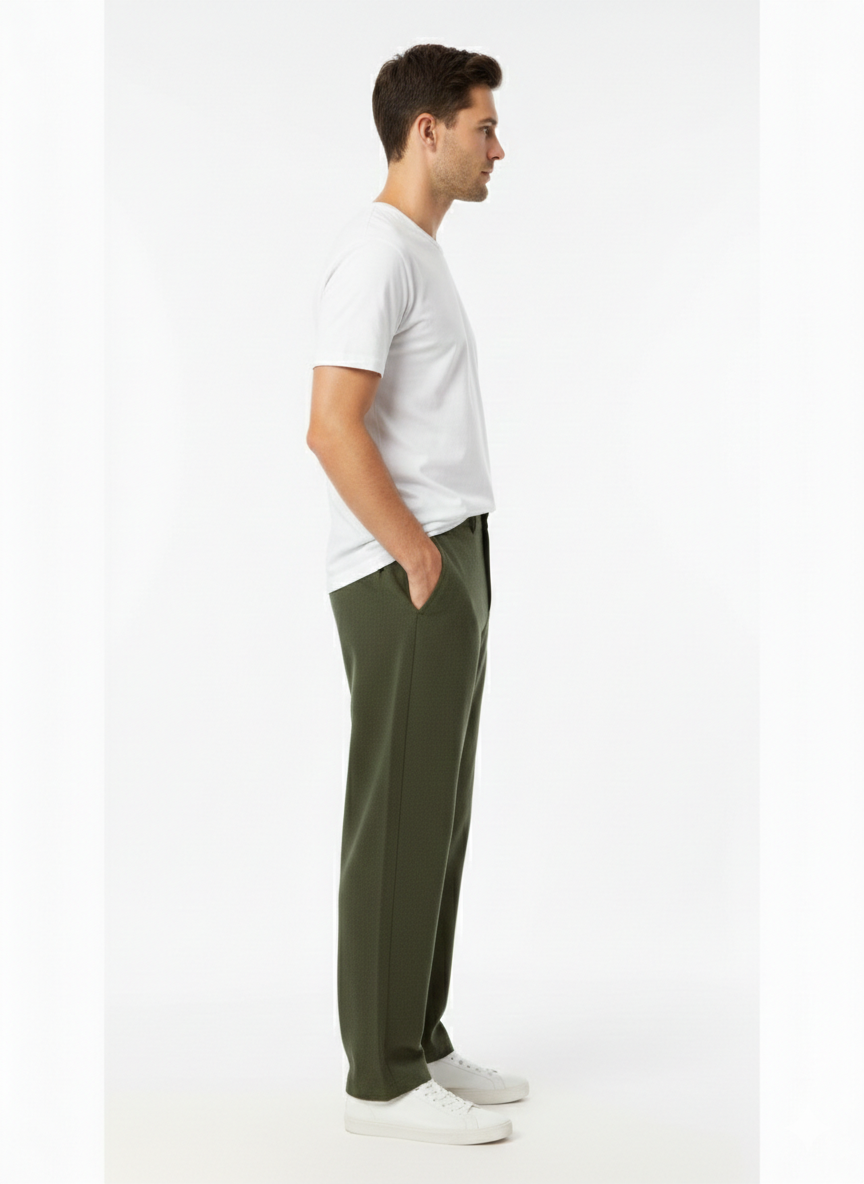 Men’s Olive Green Regular Fit Trousers MTR-13