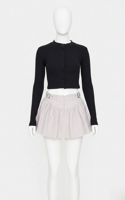 Girls Crop-Top - Black