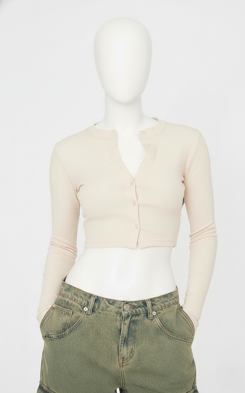 Girls Crop-Top - Beige