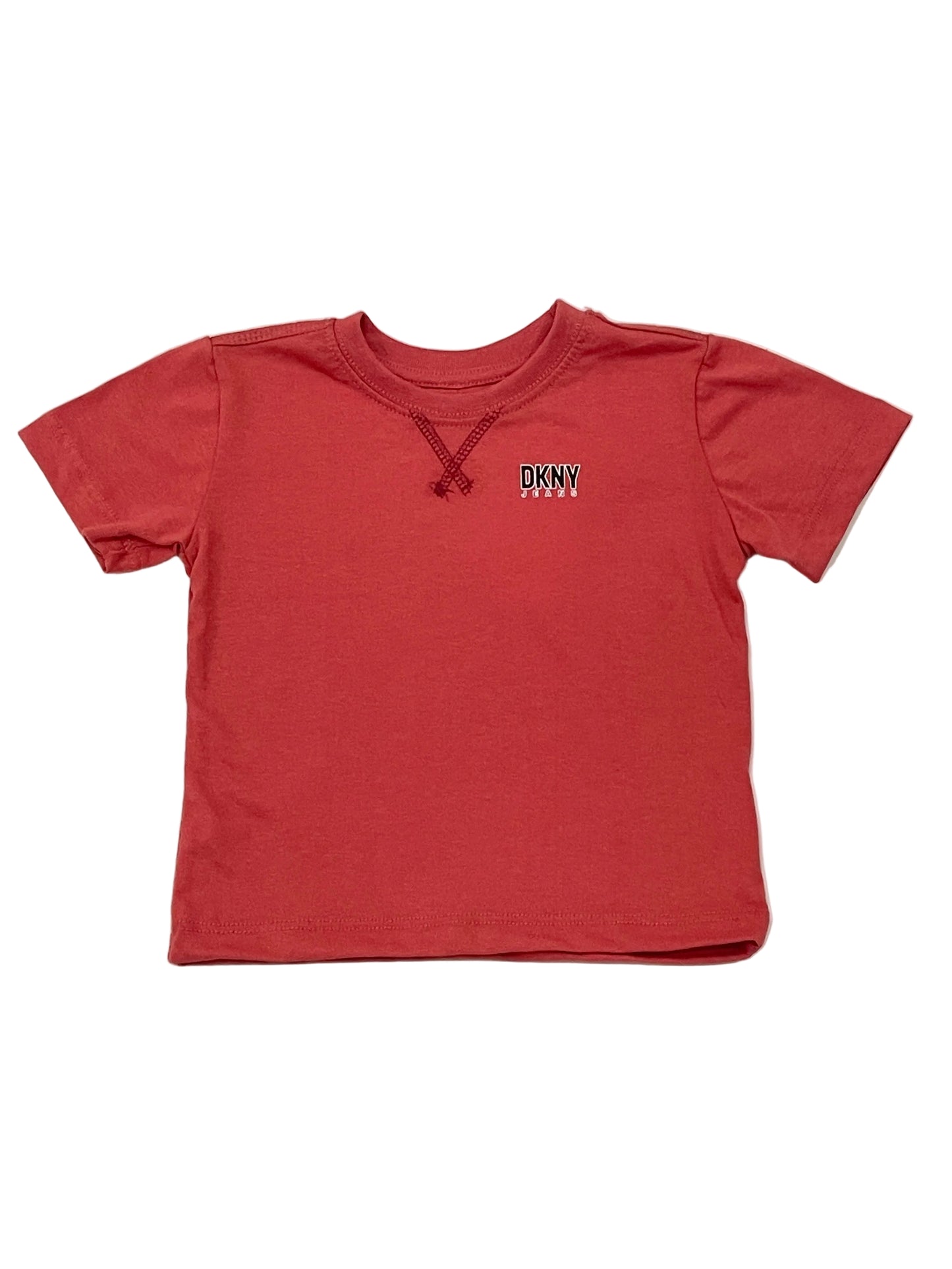 Kids Boys Half Sleeves T-shirt - Red & Light Gray - (DKNY Brand) - BT06