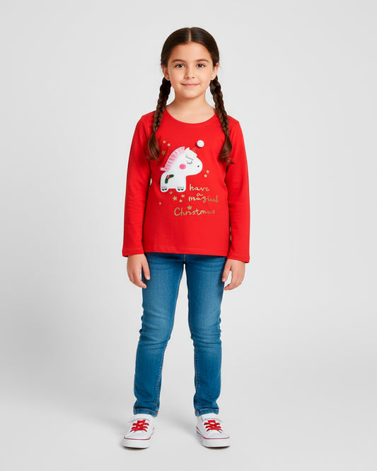 Kids Girls Full Sleeves T-shirt (H&M Brand)